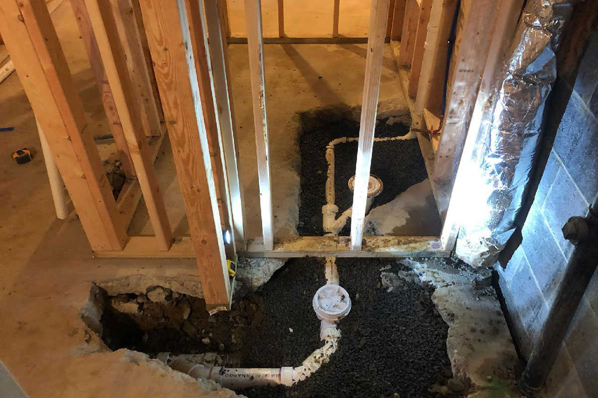 Totally Plumbing - Rough plumbing installation including sinks, faucets, toilet, and stall shower for full bathroom in Manalapan, New Jersey – January 2020